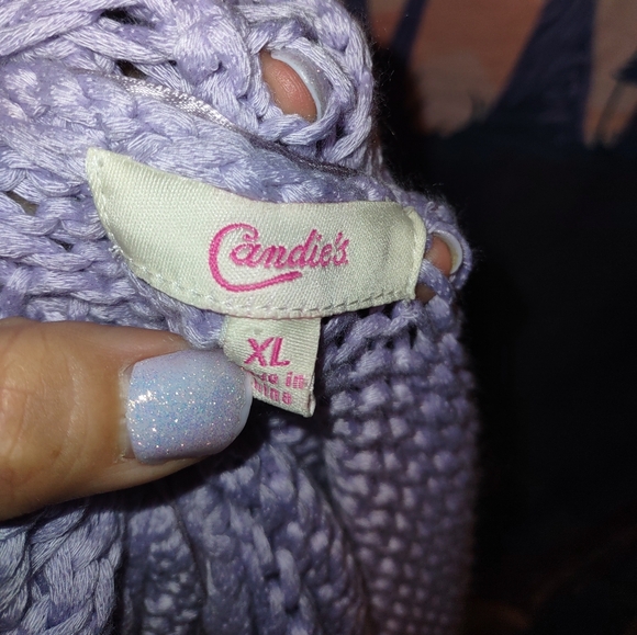 Vintage Y2K Candies Lavender Open-Knit Sweater - Picture 11 of 16